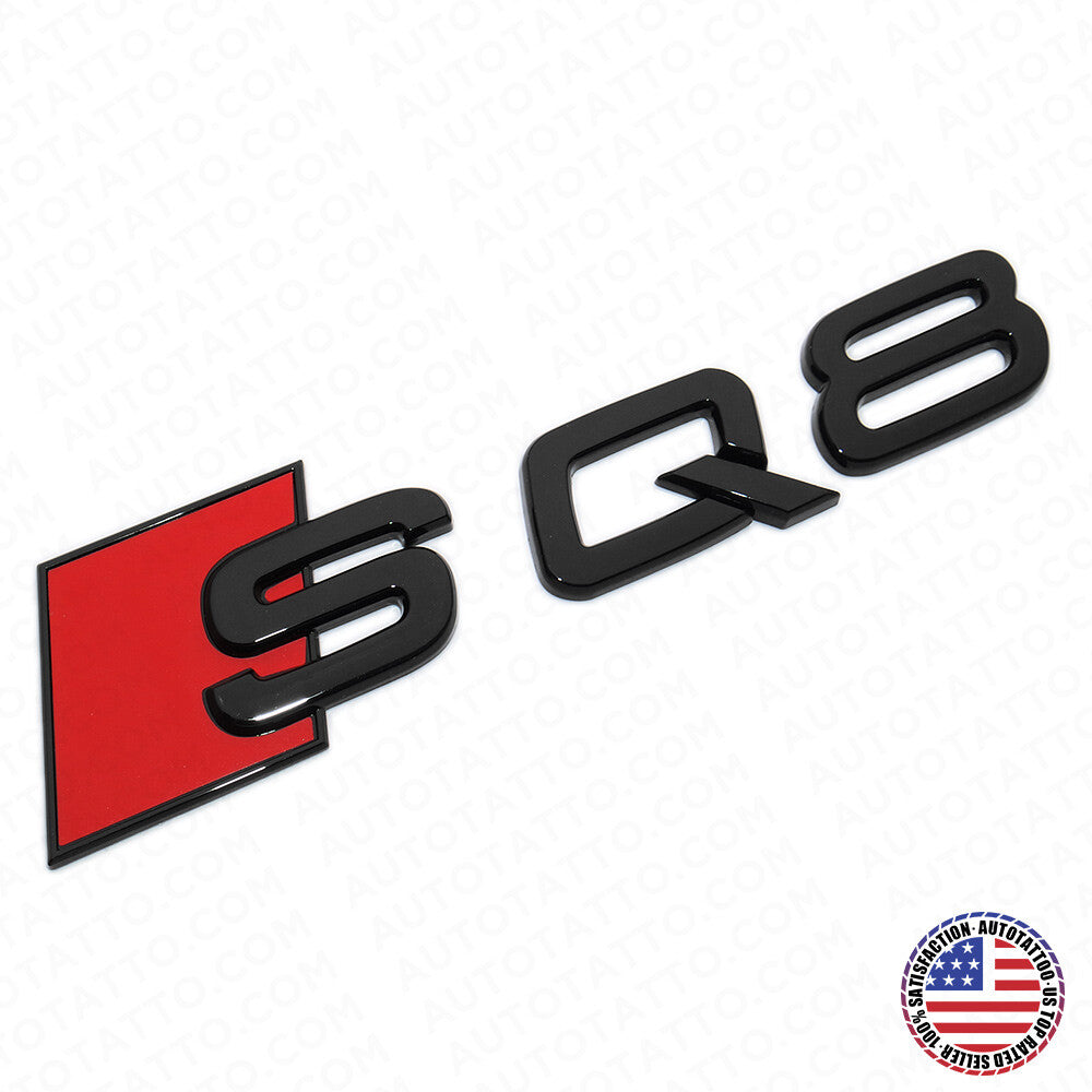 Audi SQ8 Gloss Black Rear Letter Liftgate Badge Trunk Emblem Badge Logo Sport
