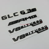 Matte black GLC63s AMG V8 BITURBO Trunk Emblem Badge Sticker for Mercedes Benz