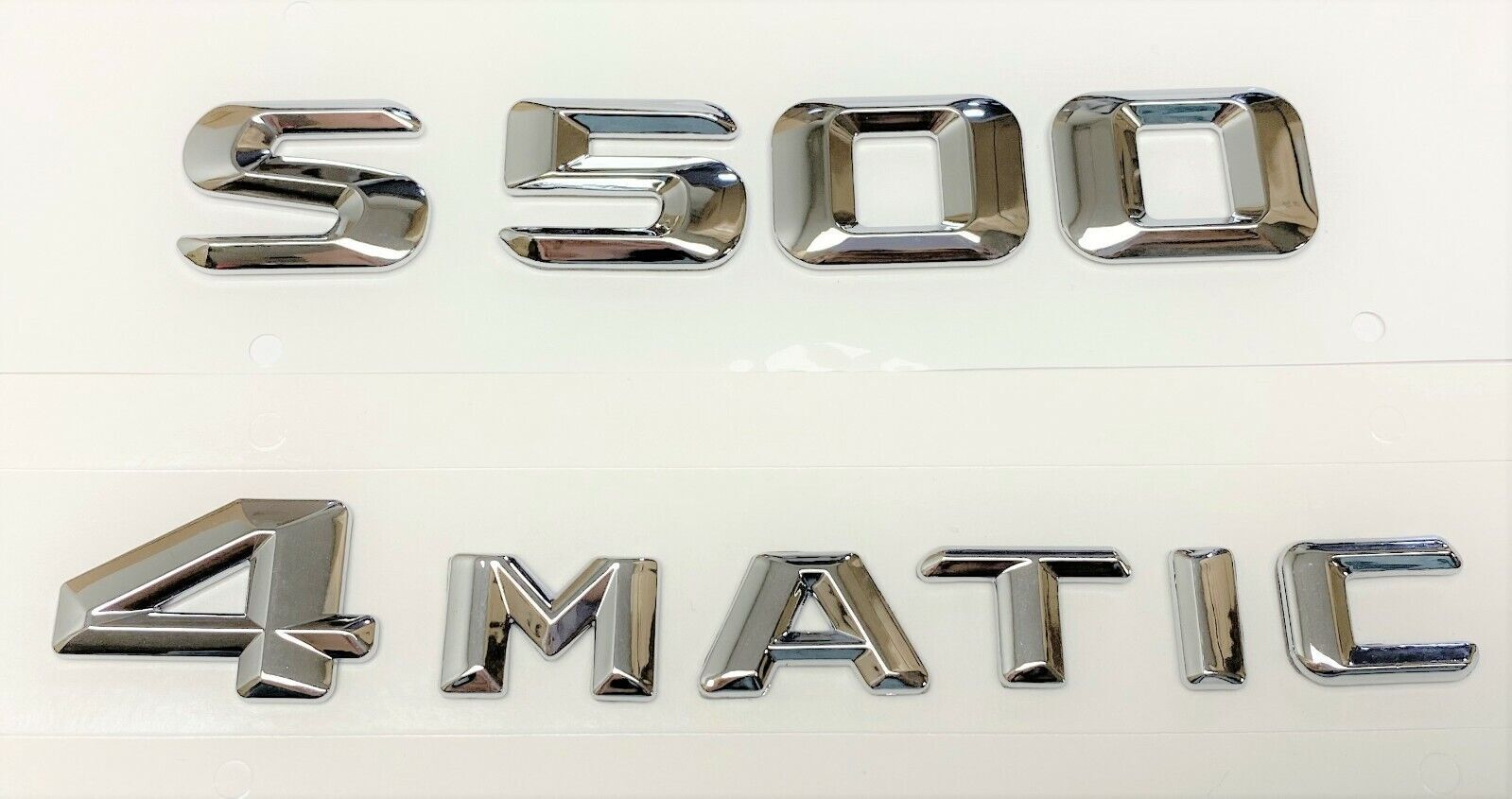 Chrome Silver s500 + 4 MATIC  Rear Trunk Emblem Badge Fit for Mercedes Benz S