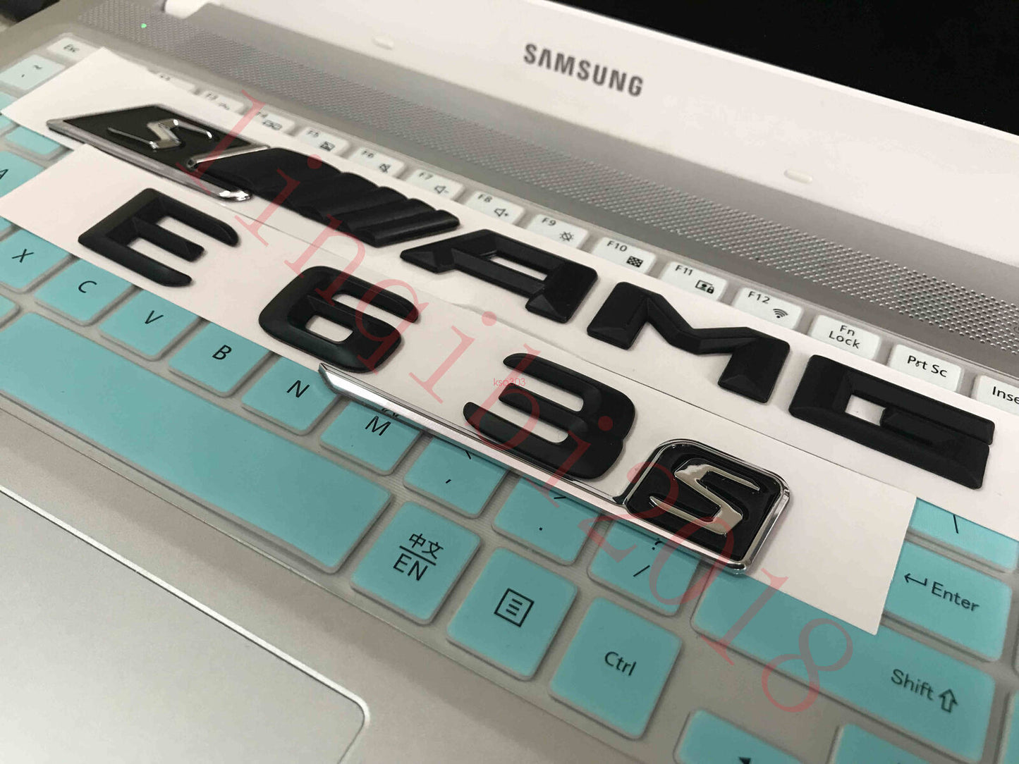 Matt black "s E63 + AMG s" Letters Trunk Emblem Badge Sticker