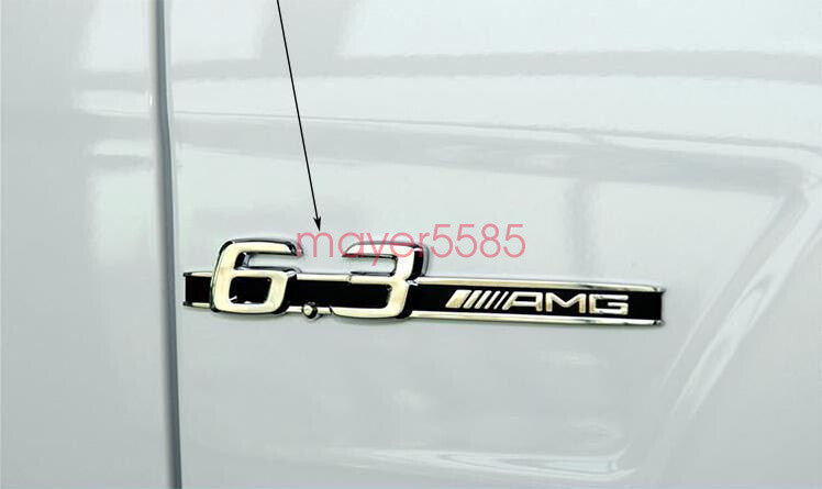 Chrome "CLS63+ AMG + 6.3 AMG" Letters Trunk Embl Badge Sticker for Mercedes Benz