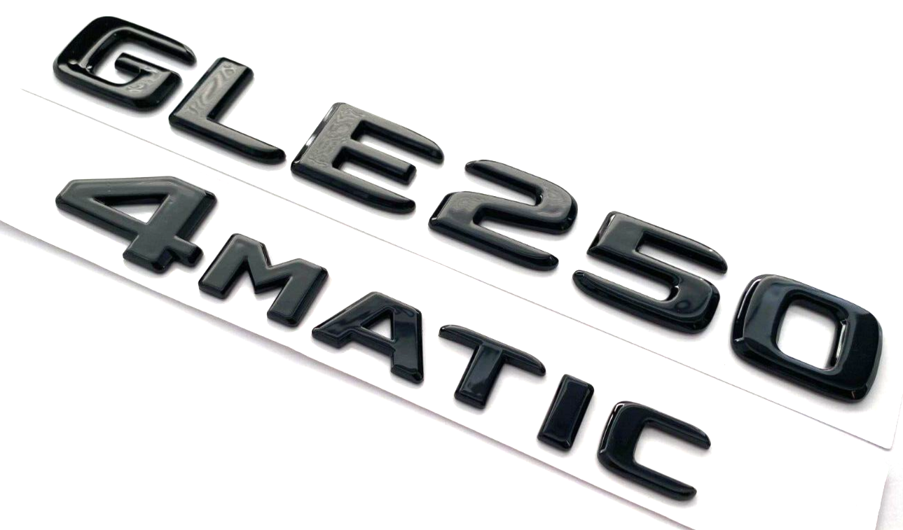 GLE250+4MATIC BLACK FOR MERCEDES REAR TRUNK EMBLEM BADGE NAMEPLATE DECAL NUMBERS