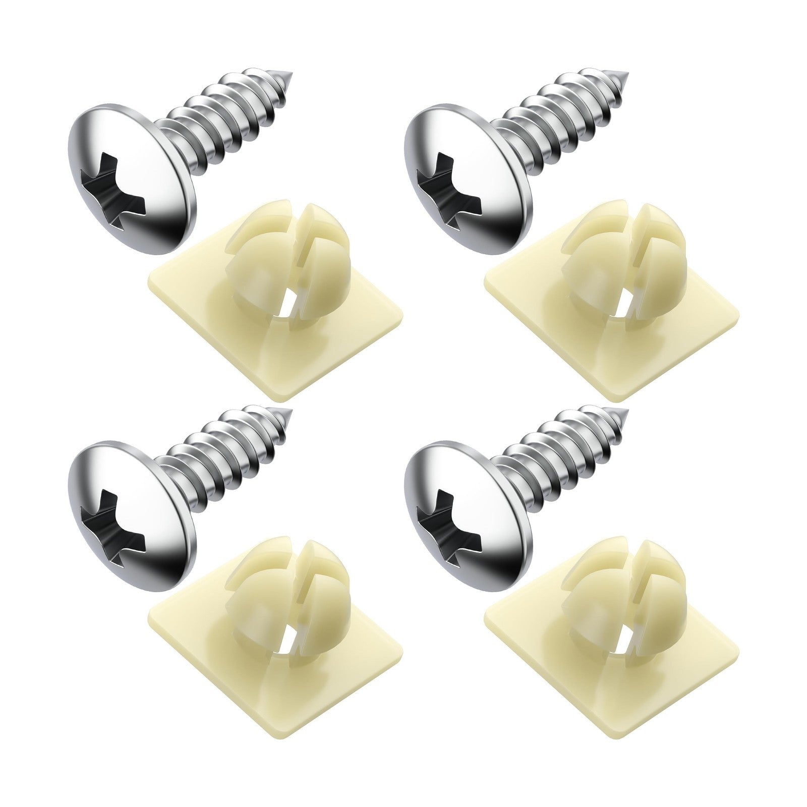 License Plate Screws with Nylon Inserts - Stainless Steel Rust Proof License ...