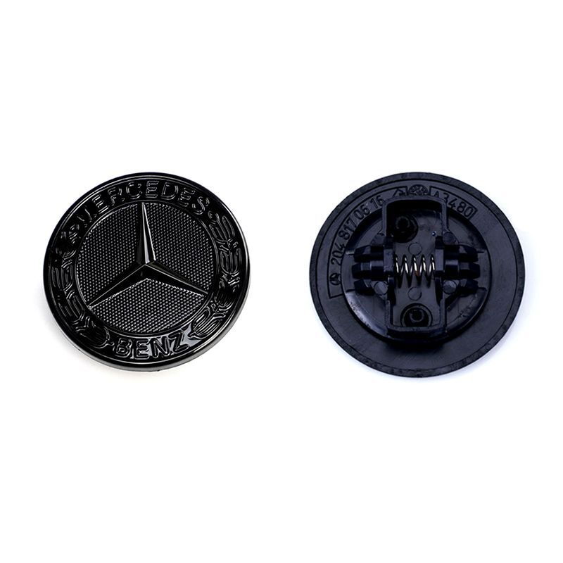 For Mercedes Benz Badge Gloss Black Emblem Flat Laurel Wreath Fits E53 E63 AMG
