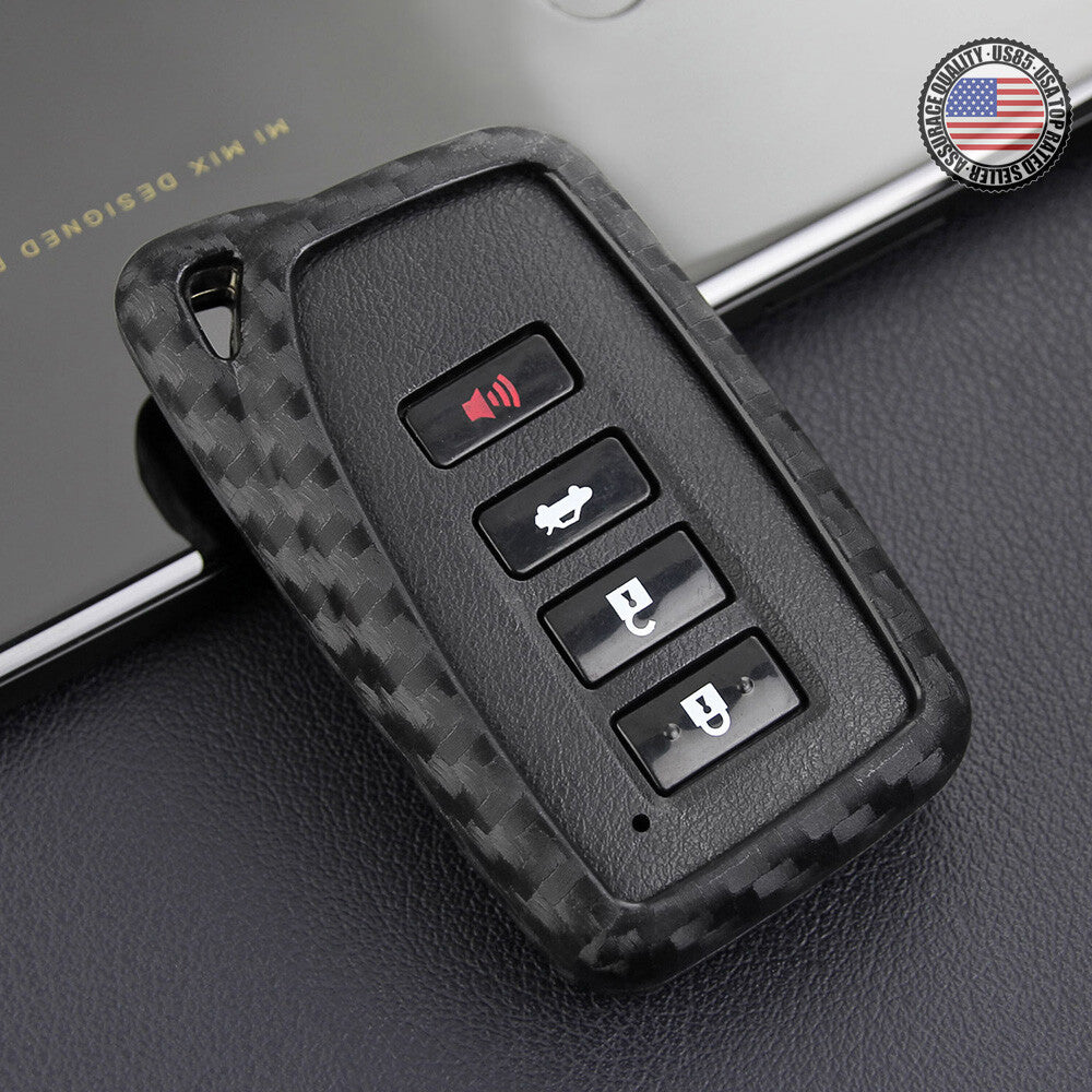 Carbon Fiber Style For Lexus Remote Key Fob Case Shell + Keychain Protect GIft