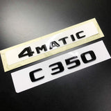 2pcs Letter 4Matic + C350 Gloss Black Car Rear Trunk Lid Emblem Badge 2017-2023