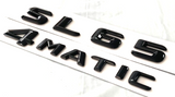 2X GLOSS BLACK SL65+4MATIC FOR MERCEDES SL65 REAR TRUNK EMBLEM BADGE NAMEPLATE