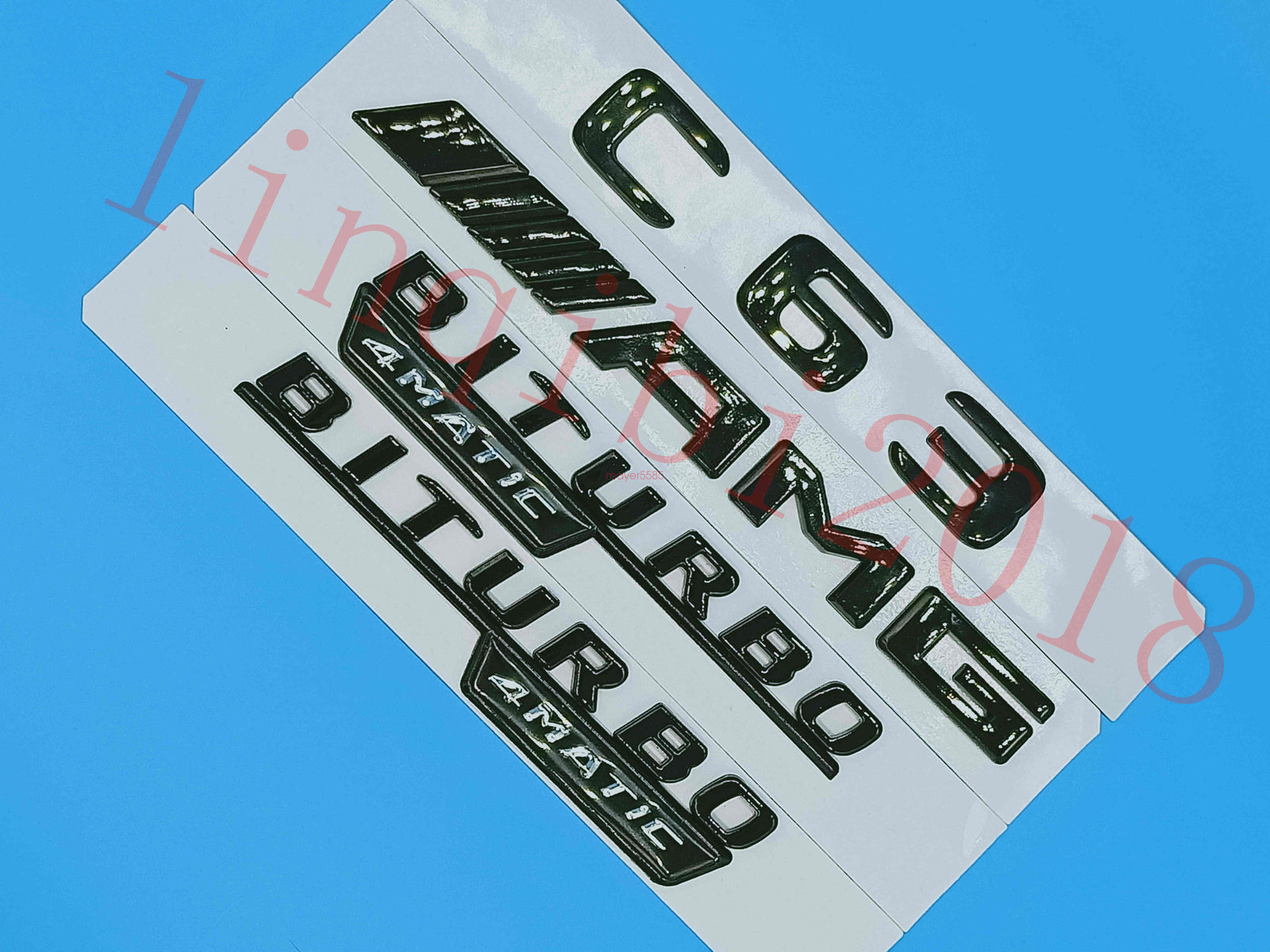 Gloss Black Flat " C63 AMG BITURBO " Trunk Embl Badge Sticker for Mercedes Benz