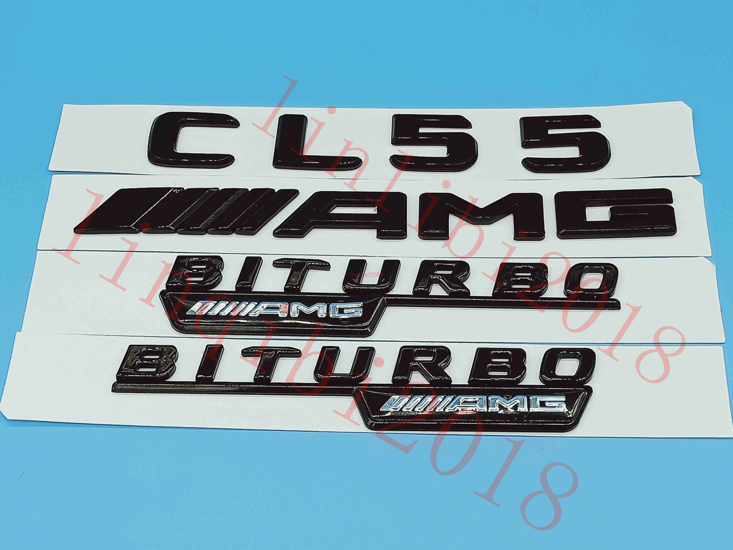 Gloss Black Flat " CL55 AMG BITURBO " Trunk Embl Badge Sticker for Mercedes Benz
