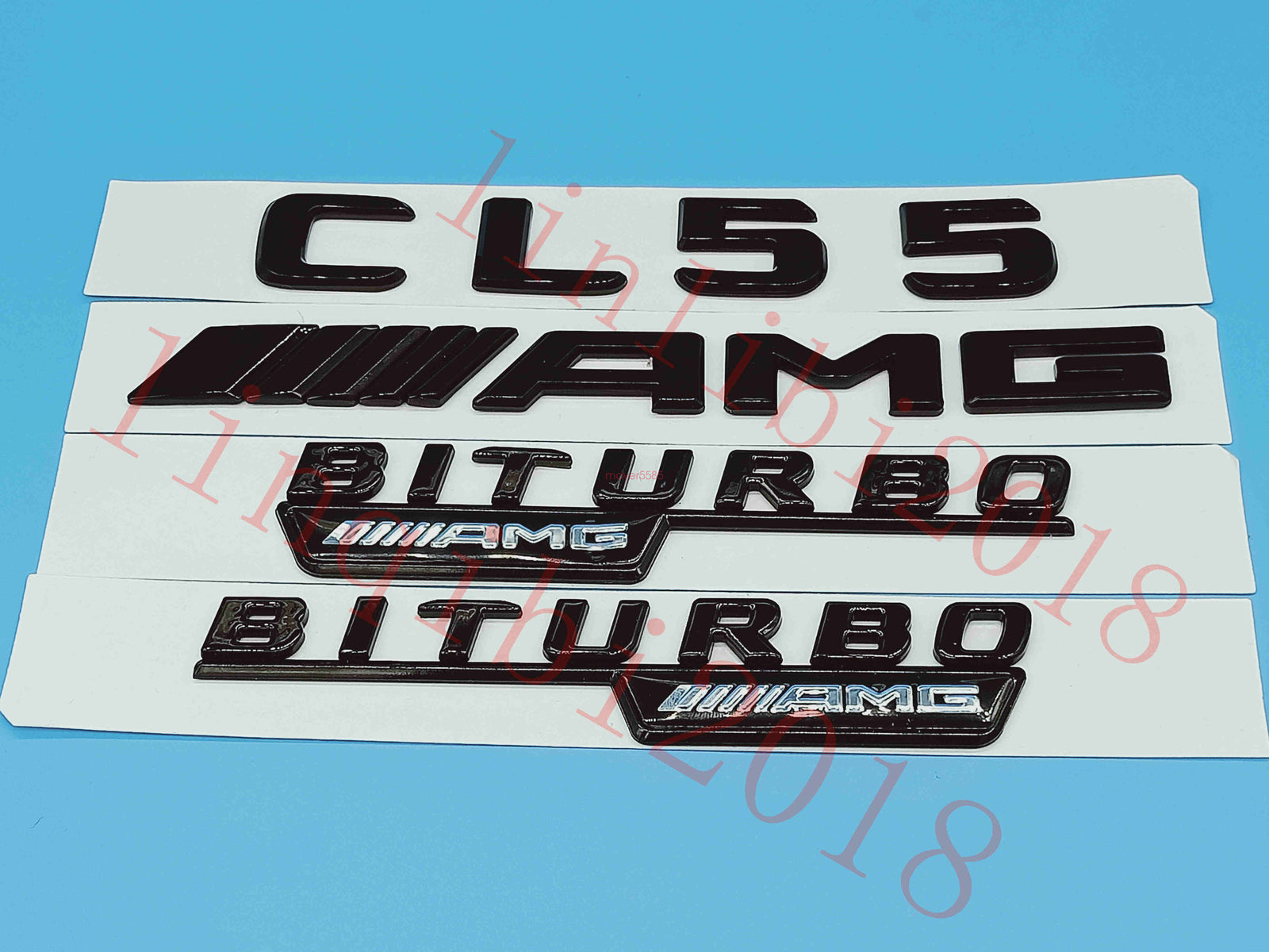 Gloss Black Flat " CL55 AMG BITURBO " Trunk Embl Badge Sticker for Mercedes Benz