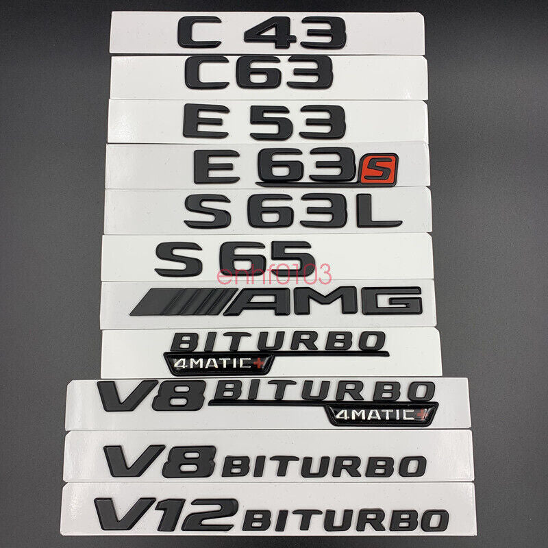 Matte black A45 AMG TURBO 4 MATIC Trunk Emblem Badge Sticker For Mercedes Benz