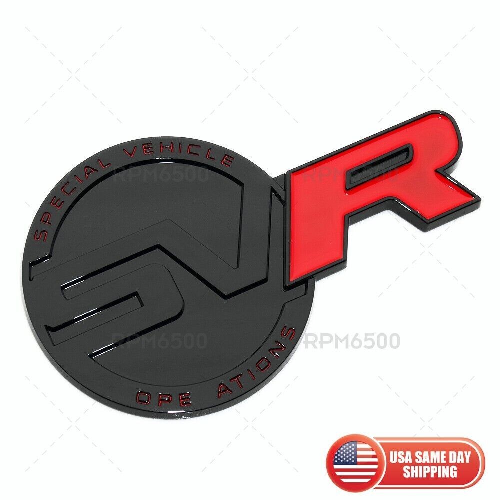 Land Rover 3D Car SVR Special Vehicle Operations Black Logo Badge Emblem Sport
