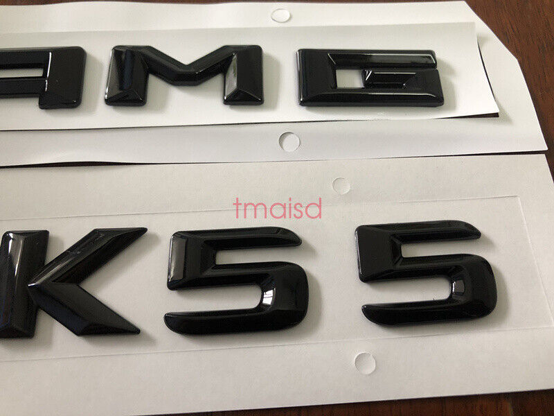 Glossy Black CLK55 AMG Letters Trunk Embl Badge Sticker for Mercedes CLK