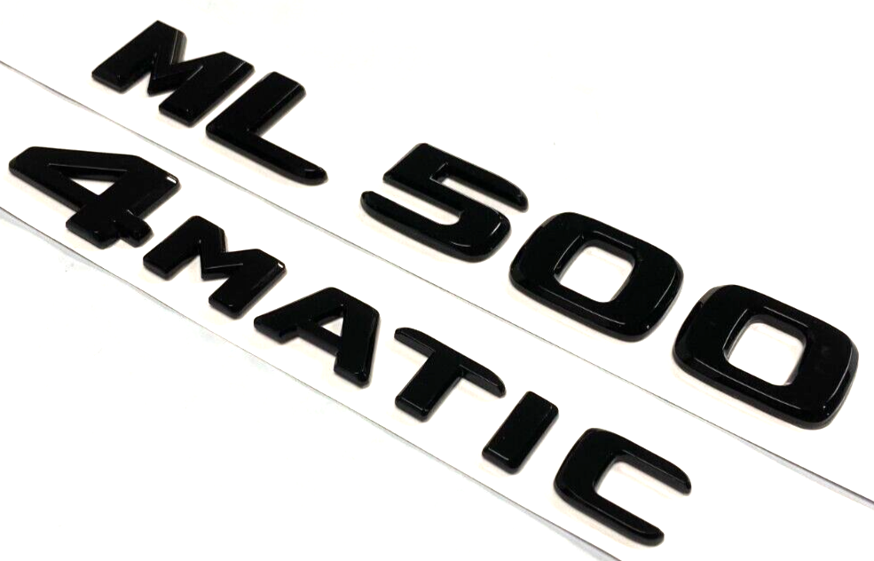 BLACK ML500+4MATIC FOR MERCEDES REAR TRUNK EMBLEM BADGE NAMEPLATE DECAL NUMBER
