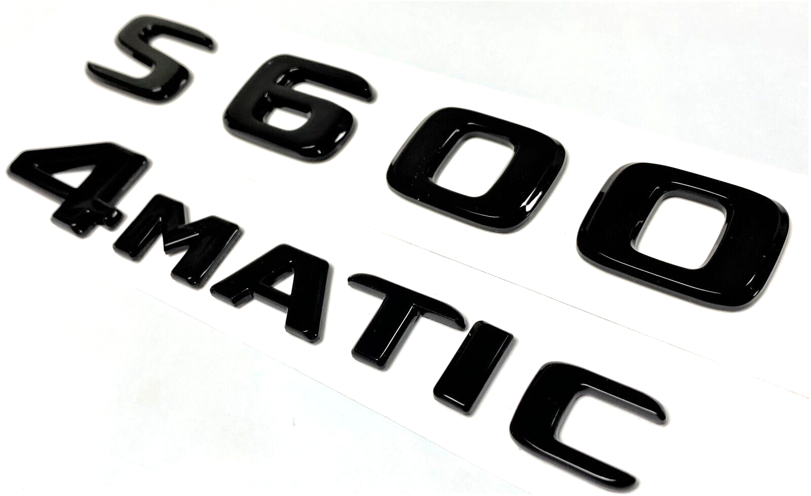 S600+4MATIC BLACK FOR MERCEDES REAR TRUNK EMBLEM BADGE NAMEPLATE DECAL NUMBER