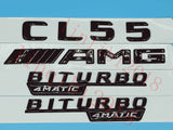 Flat Gloss Black " CL55 AMG BITURBO" Emblem Badge Sticker for Mercedes Benz CL55