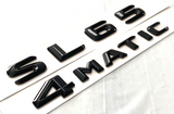 2X GLOSS BLACK SL65+4MATIC FOR MERCEDES SL65 REAR TRUNK EMBLEM BADGE NAMEPLATE