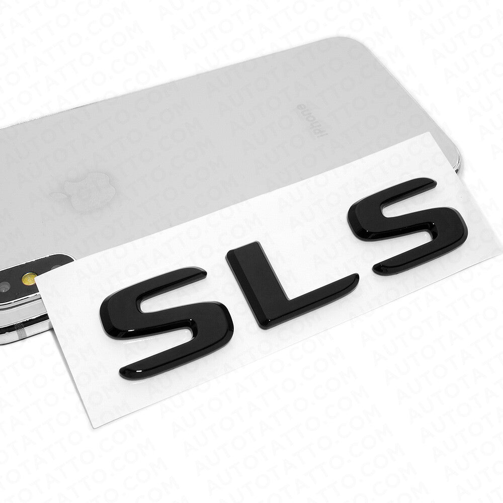 Benz SLS AMG Letter Emblem Trunk Logo Nameplate Badge Decorate Sport Gloss Black