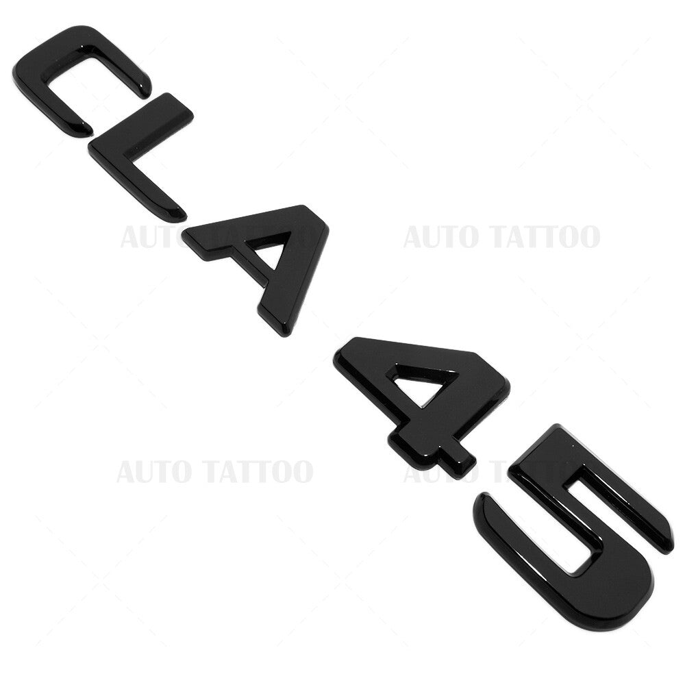 CLA 45 AMG 3D Emblem Trunk Lid Letter Logo Nameplate Badge Decorate Gloss Black