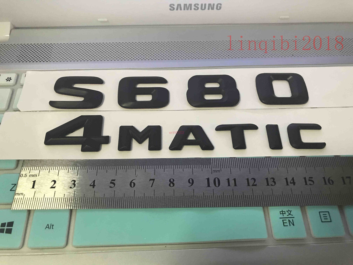 Matt black "S680 + 4 MATIC" Letters Trunk Emblem Badge Sticker for Mercedes Benz