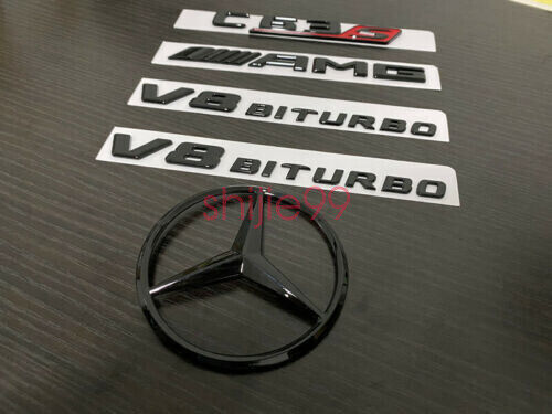 NEW Gloss Black COUPE C63S AMG V8 BITURBO Star Emblem Package C63 C205 Badges