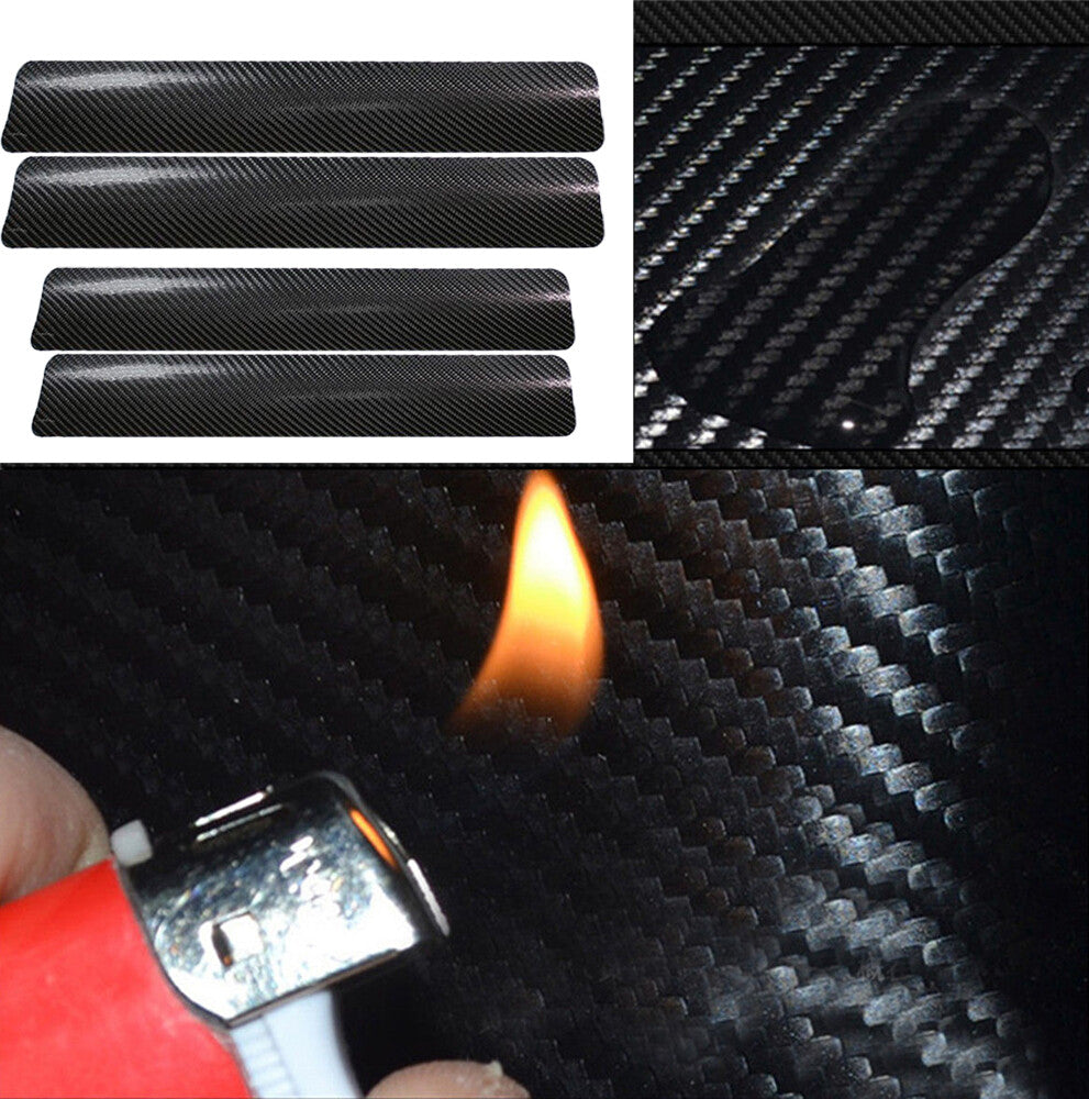 4x Carbon Fiber Car Door Plate Sill Scuff Cover Anti-Scratch Sticker Accessories