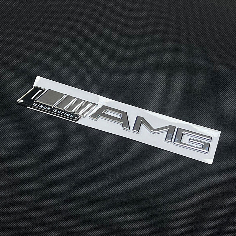 Black Chrome L AMG Letters Trunk Emblem Badge Sticker For Mercedes Benz AMG