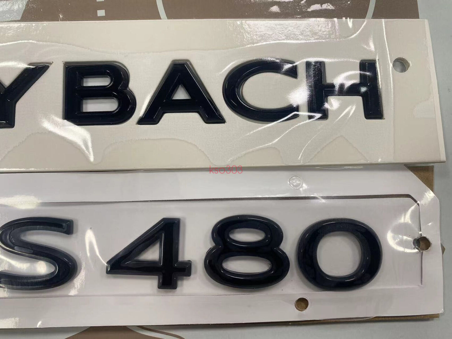 Gloss Black GLS480 Number Trunk Letters Badge Emblems Sticker For Maybach