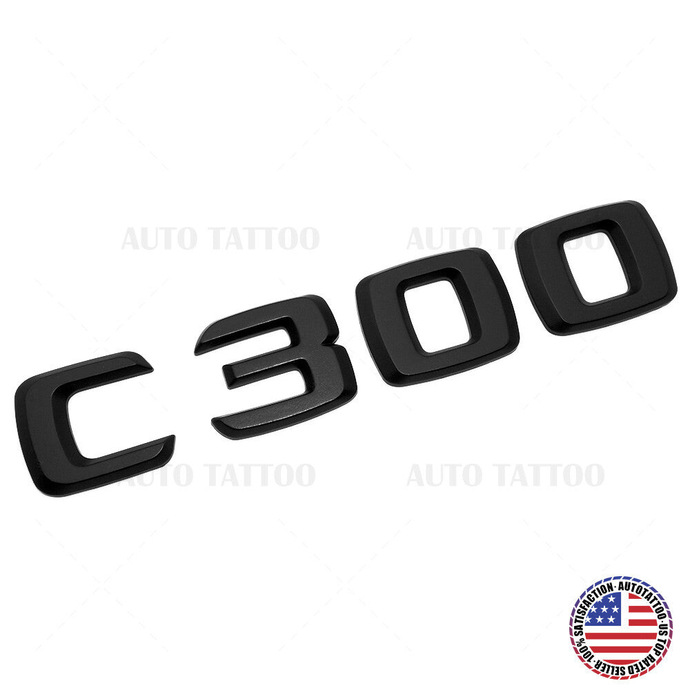 08-14 C 300 Emblem Trunk Lid Letter Logo Nameplate Badge Decoration AMG Black