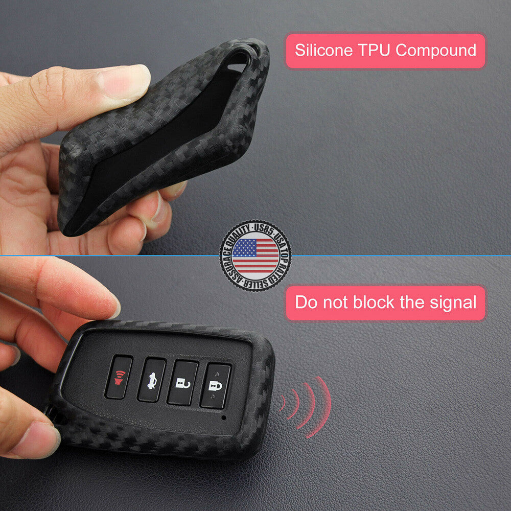 Carbon Fiber Style For Lexus Remote Key Fob Case Shell + Keychain Protect GIft
