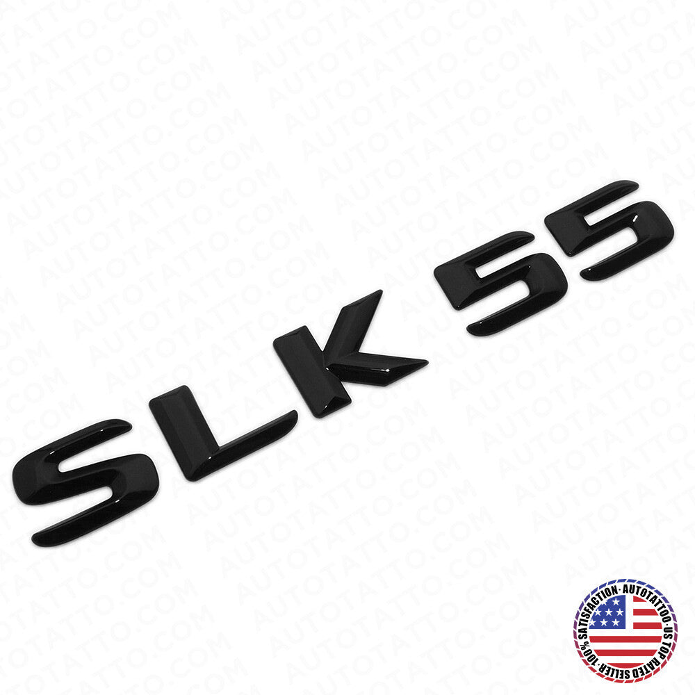 Benz SLK 55 AMG Letter 3D Emblem Trunk Logo Nameplate Badge Decorate Gloss Black
