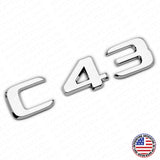 17-20 C43 Emblem Trunk Lid Letter Logo Nameplate Badge Decorate AMG OEM Chrome
