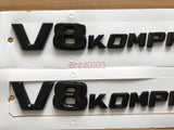 Glossy Black V8 KOMPRESSOR Car Sticker perform Badge Fender Side Grill For Benz