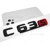 17-20 C63 S AMG Emblem Trunk Lid Letter Logo Nameplate Badge Decorate Black Red