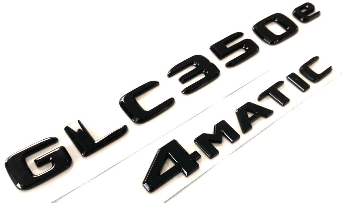 BLACK GLC350e+4MATIC For MERCEDES REAR TRUNK EMBLEM BADGE NAMEPLATE DECAL NUMBER
