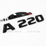 A220 AMG Sport Letter Emblem 3D Trunk Logo Nameplate Badge Decorate Gloss Black