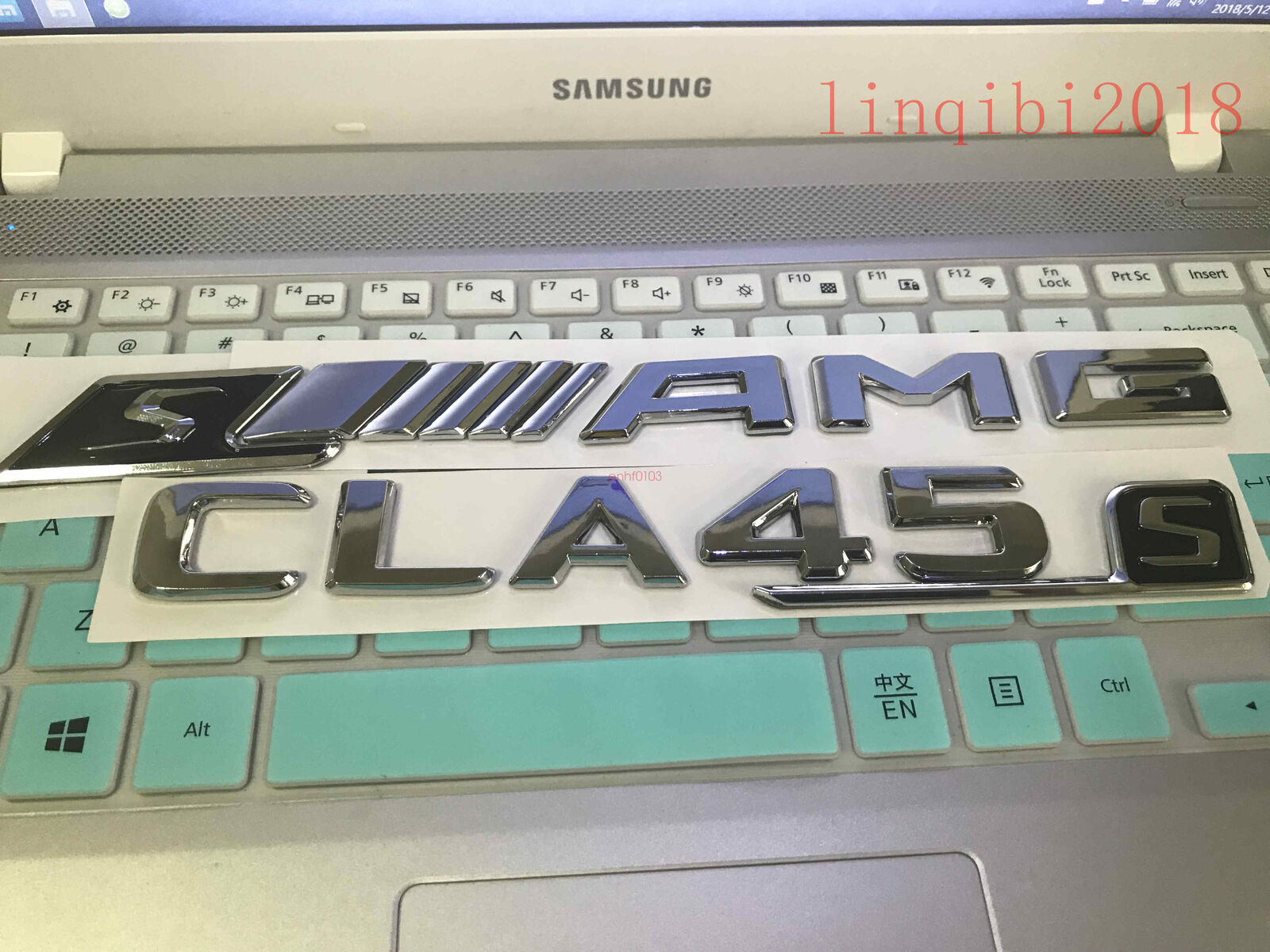 NEW "CLA45s + sAMG" High quality Rear Trunk Emblem Decal Badge FOR Mercedes Benz