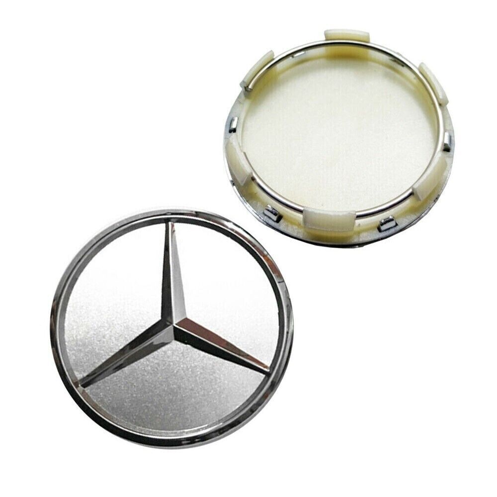 4pcs Hub Cover 60mm Silver For Mercedes Logo Emblem Rim Wheel Center
