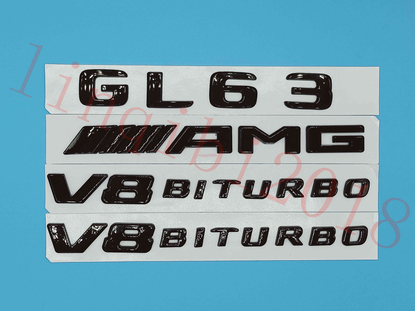 Gloss Black Flat GL63 AMG V8 BITURBO Trunk Embl Badge Sticker for Mercedes Benz