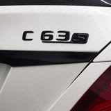 15-16 C 63 S AMG Letter Emblem Trunk 3D Logo Badge Decorate Sport Matte Black