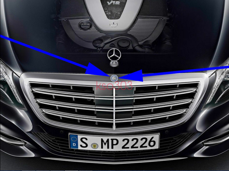 Chrome RED Front Grille Badge Emblem for Mercedes-Benz W205 W222 A2228170116