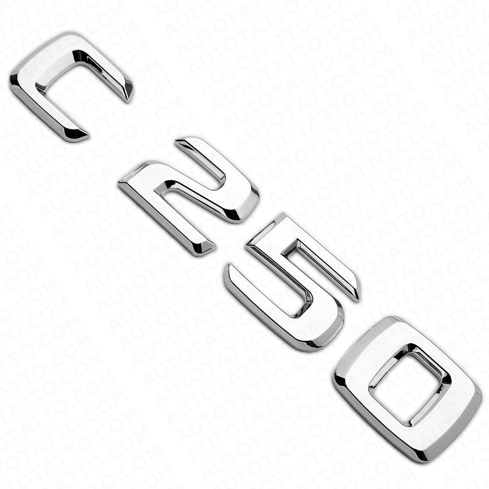 12-15 C 250 Letter Emblem 3D Trunk Logo Nameplate Badge Decoration AMG Chrome