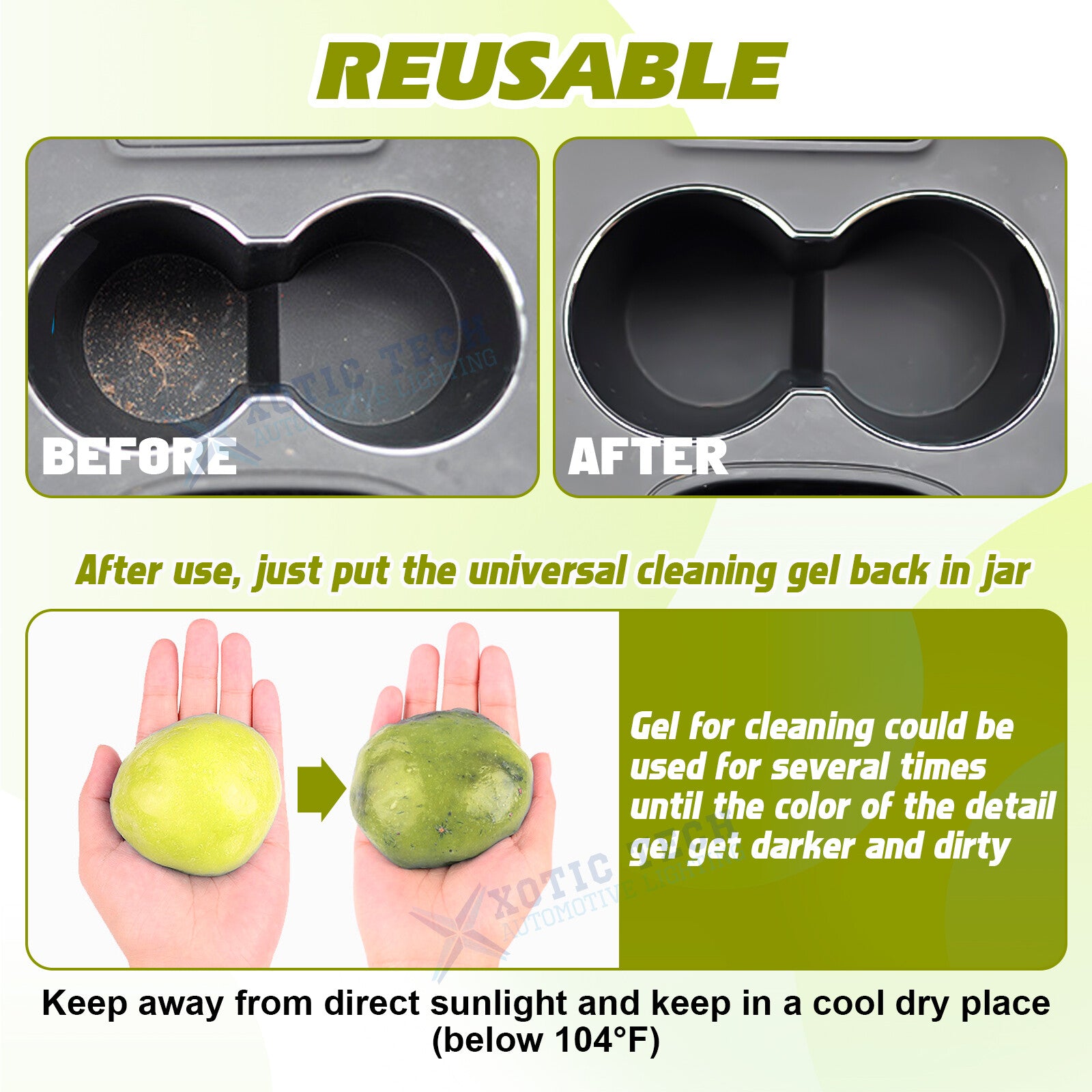 Car Cleaning Gel Automotive Dust Crevice Cleaner Slime Goop Home Detail Removal