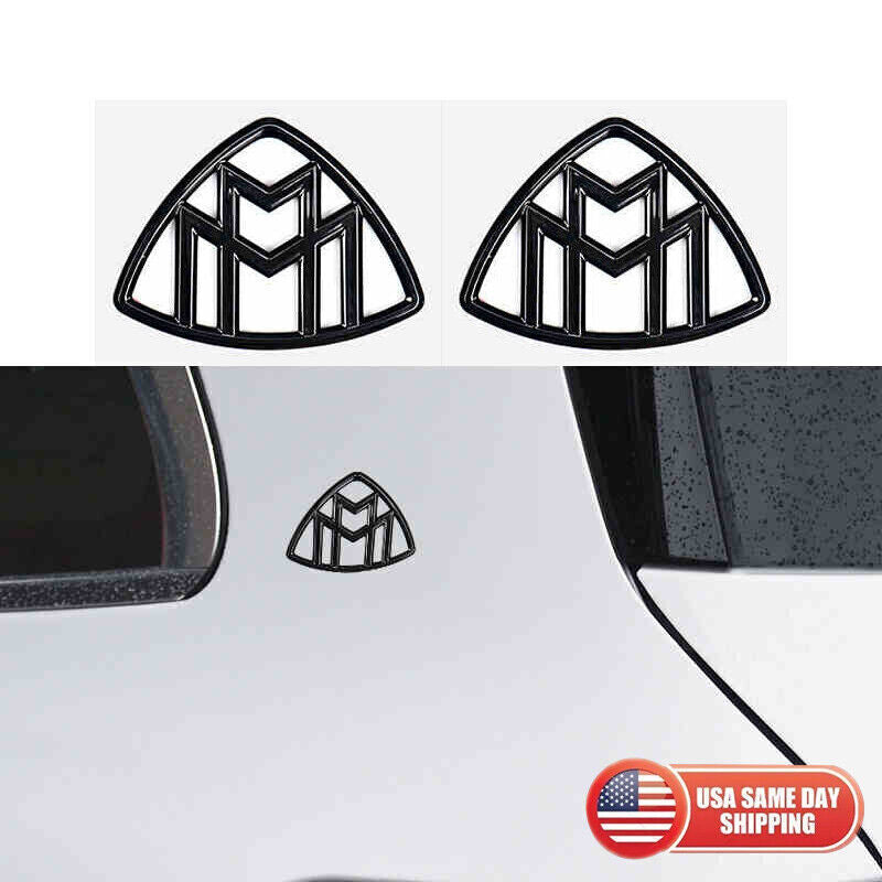 4 x For Mercedes S Class W222 Maybach Gloss Black Side Rear Trunk Badge Emblem