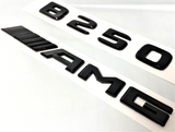 BLACK B250 + AMG FOR MERCEDES REAR TRUNK EMBLEM BADGE NAMEPLATE DECAL NUMBERS