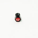 Honda Compatible with Red 4Pcs Tire Valve Stem Caps Anodized Aluminum - Black