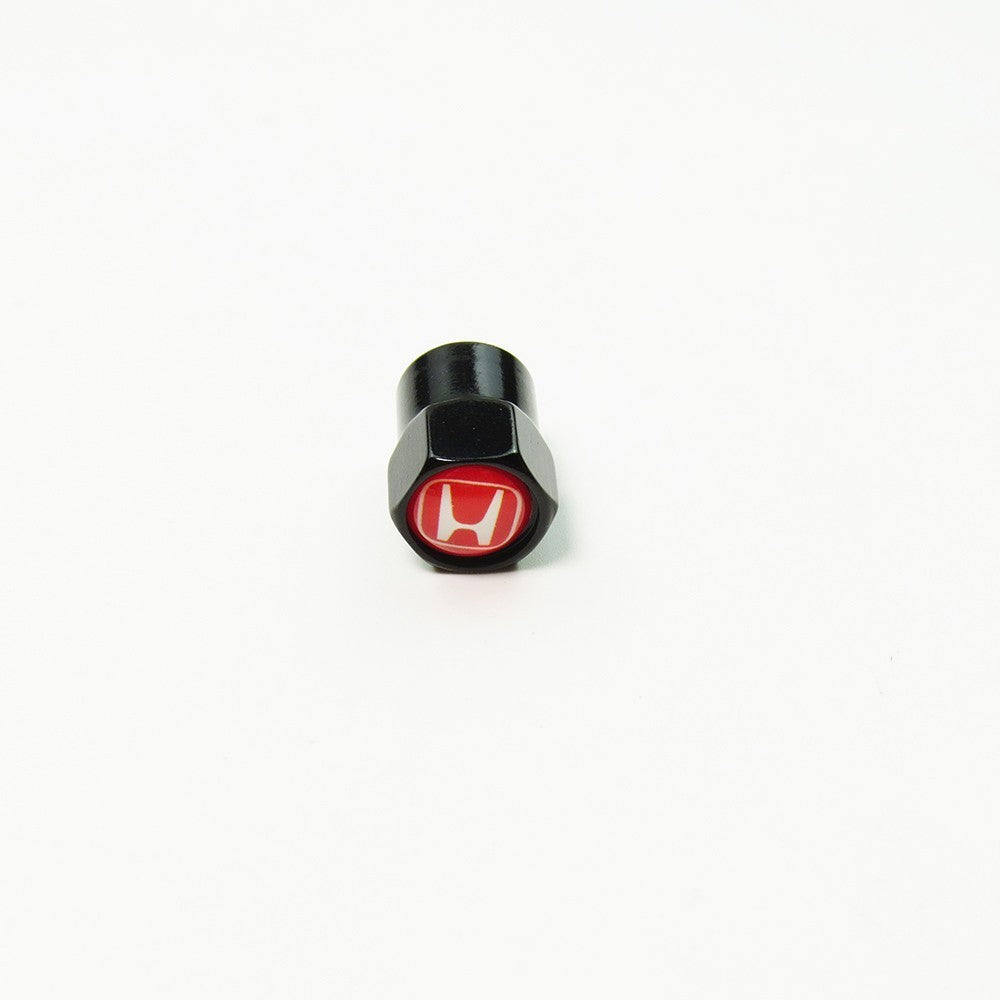 Honda Compatible with Red 4Pcs Tire Valve Stem Caps Anodized Aluminum - Black