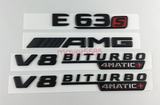 E63s AMG V8 BITURBO Trunk Emblem Badge Sticker for Mercedes Benz Matte black
