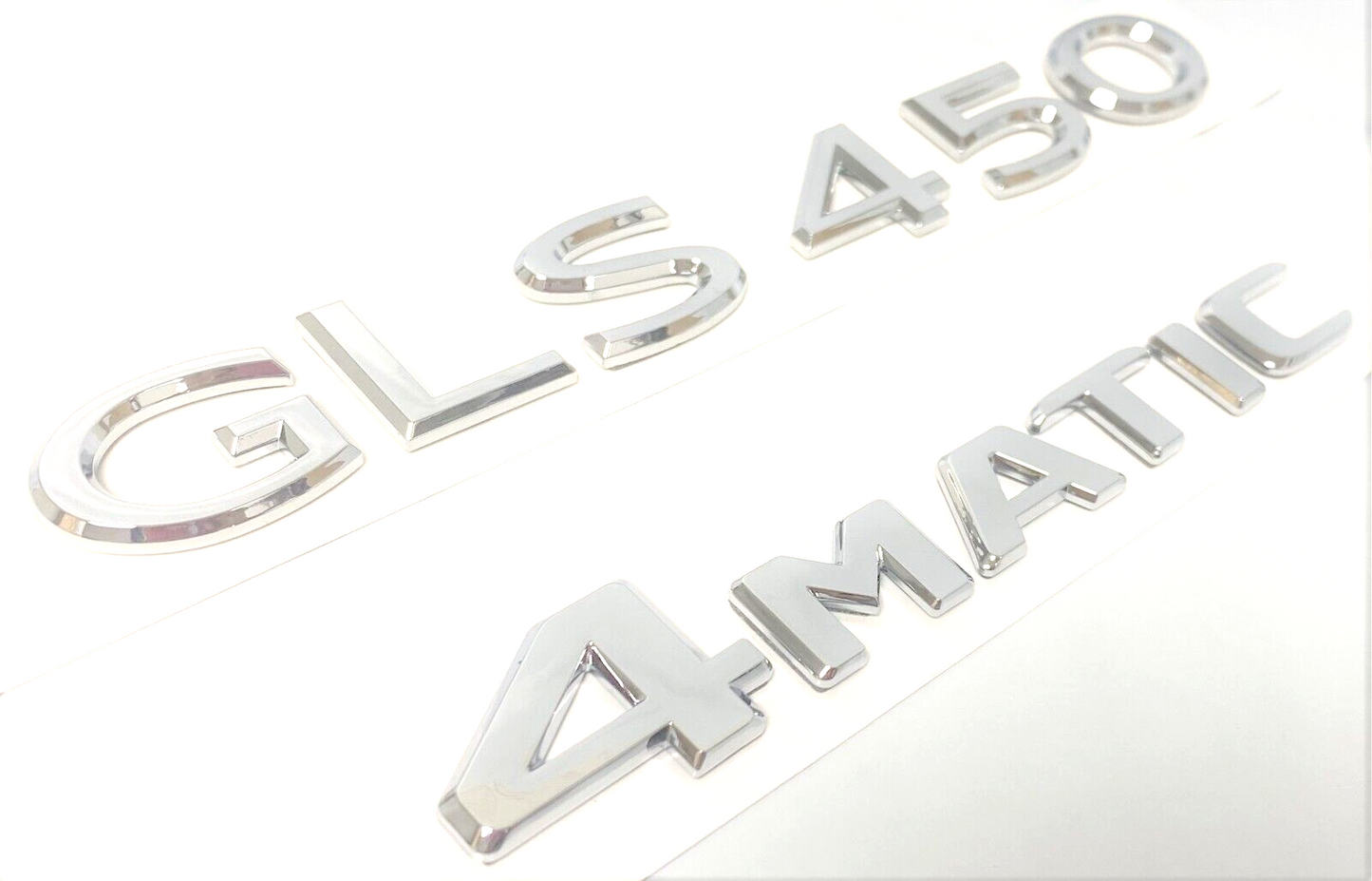 #3 CHROME GLS450 + 4MATIC REPLACEMENT FOR MERCEDES REAR TRUNK NAME EMBLEM BADGE
