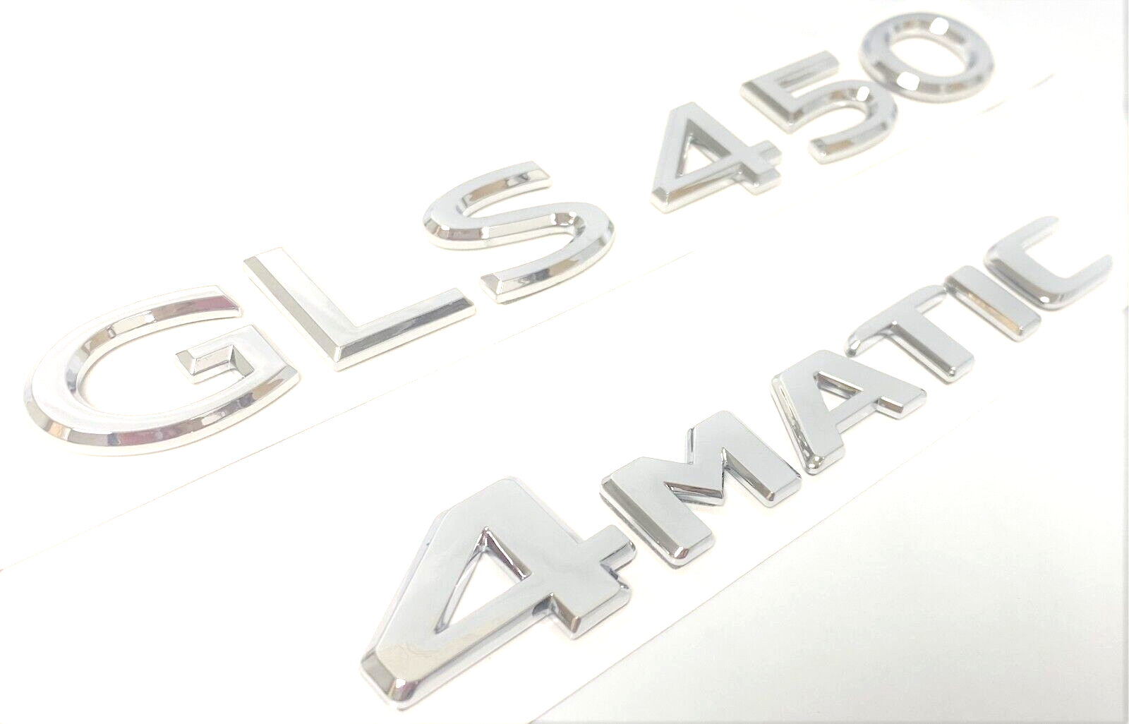 #3 CHROME GLS450 + 4MATIC REPLACEMENT FOR MERCEDES REAR TRUNK NAME EMBLEM BADGE